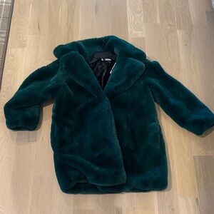 Mango Dark Green Teddy Jacket